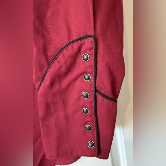 Vintage Scully men’s Large long sleeve snap up red & black Western dragon shirt - Picture 6 of 6